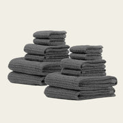 Waffle-Weave Cotton Bath Towel Set