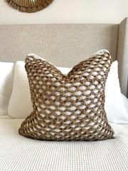 Close-up of material and construction detail — Braided Jute Woven Pillow Cover
