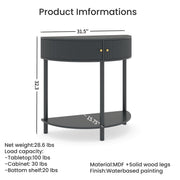 Half-Moon Fluted Console Table with Drawers
