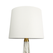 Close-up of marble veining and polished surface detail — Marble-Finish Brass Accent Table Lamp