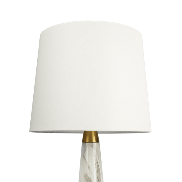 Close-up of marble veining and polished surface detail — Marble-Finish Brass Accent Table Lamp