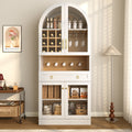 Arched Glass-Door Bar Cabinet