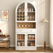Arched Glass-Door Bar Cabinet