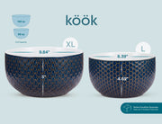 Embossed Stoneware Nesting Bowl Set