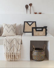 Chevron Seagrass Rope Storage Basket