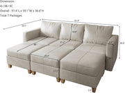 Faux Leather Modular Sectional Sofa