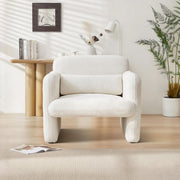 Lambswool Fabric Accent Chair With Arms