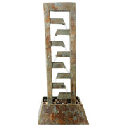 Stacked Slate Tiered Floor Fountain