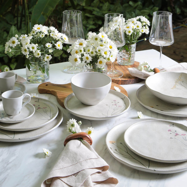 Botanical Speckled Ceramic Dinnerware Set