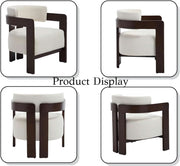 Curved Chenille Wood-Frame Accent Chair Pair – chair (view 7) | Roost & Roam