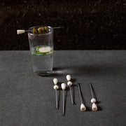 Bone-Accent Stainless Cocktail Pick Set