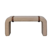 Boucle Leather Strap Upholstered Bench