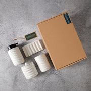 Fluted Ceramic Bathroom Accessory Set