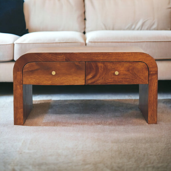 Chestnut Wood Waterfall Coffee Table