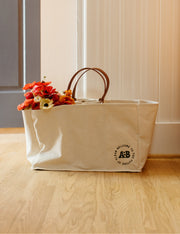 Canvas Leather-Handle Market Tote