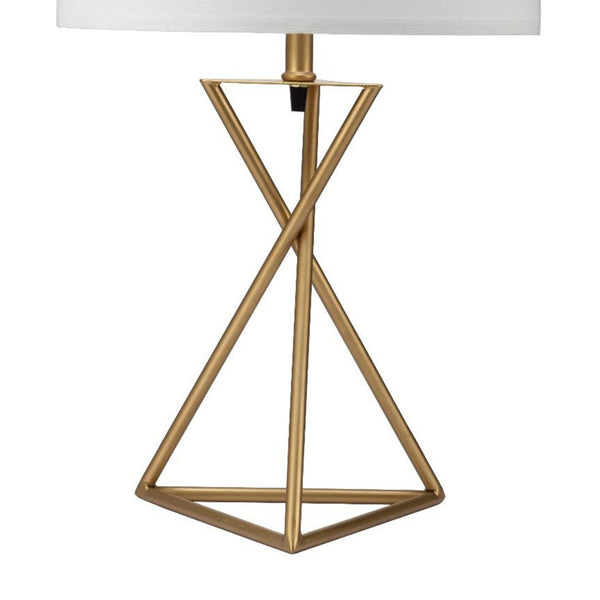 Geometric Matte Gold Metal Table Lamp
