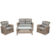 Woven Rattan Outdoor Seating Set — styled in a complete room vignette