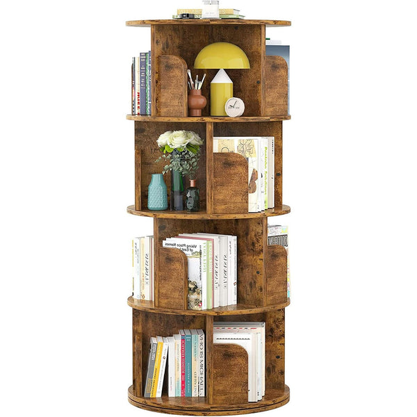 Rotating Four-Tier Corner Bookshelf (view 2) | Roost & Roam