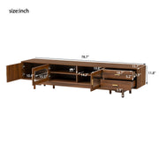 Walnut Fluted Glass Door TV Stand