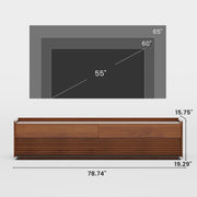 Walnut-Finish Fluted Media Console