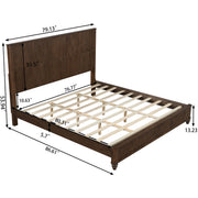 Reeded Wood Platform Bed Frame