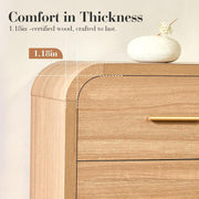 Oak Finish Curved 6-Drawer Dresser, 54 in