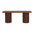 Fluted Column Solid Wood Bench