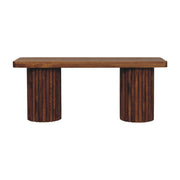Fluted Column Solid Wood Bench