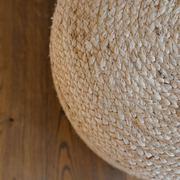 Braided Jute Round Ottoman Pouf