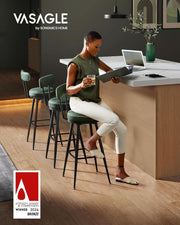 Forest Green Faux Leather Bar Stools Set of 2