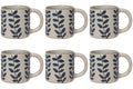 Speckled Stoneware Botanical Mug Set