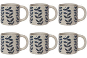 Speckled Stoneware Botanical Mug Set