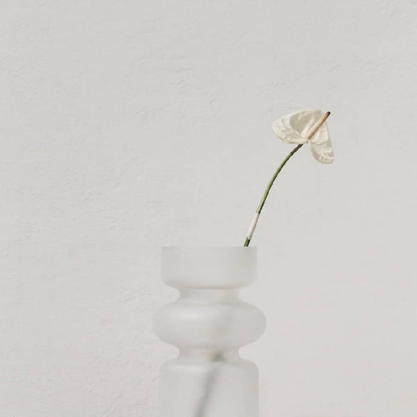 Frosted Glass Sculptural Vase