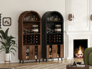 Arched Black Wood Bar Cabinet