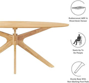 Oak-Finish Oval Dining Table