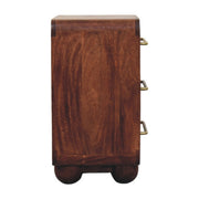 Rounded Mango Wood Three-Drawer Chest