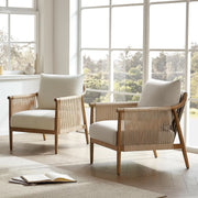 Braided Cord Wood-Frame Accent Chair – chair (view 3) | Roost & Roam