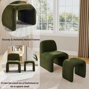 Chenille Arc Chair and Ottoman Set – ottoman (view 6) | Roost & Roam