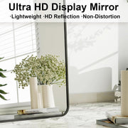 Full-Length Black Aluminum Floor Mirror