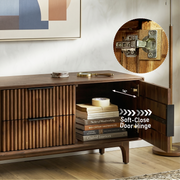 Reeded Wood Storage Bench