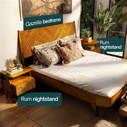 Chevron-Front Acacia Wood Nightstand