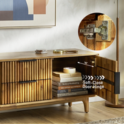Reeded Wood Storage Bench