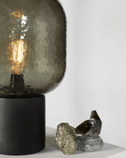 Smoked Glass Dome Table Lamp