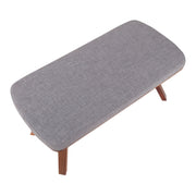 Mid-Century Upholstered Wood Bench