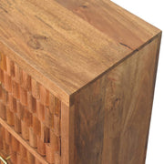 Carved Mango Wood Three-Drawer Chest