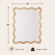 Wavy Mango Wood Wall Mirror