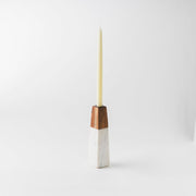 Tapered Marble Acacia Candleholder