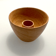Mahogany Bowl Taper Candleholder Set