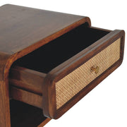 Woven Rattan Wall-Mounted Bedside Table