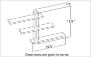Adjustable Metal Spine Three-Tier Wall Shelf